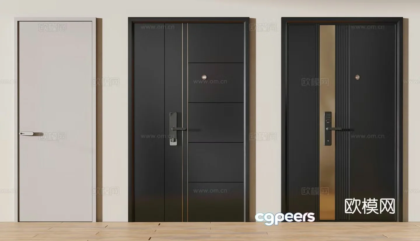 Modern door combination 3D model