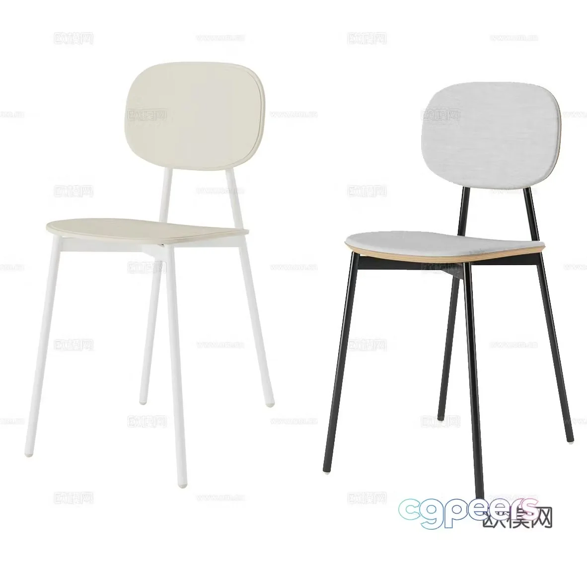 Nordic dining chair Simple dining chair Minimalist dining chair Wooden dining chair Simple book chair Art single chair 3d model