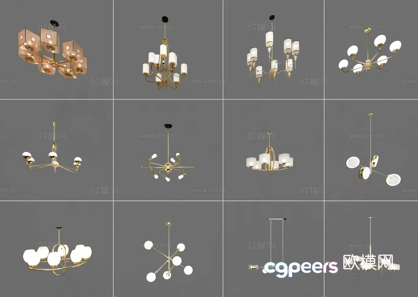 Modern chandelier 3d model