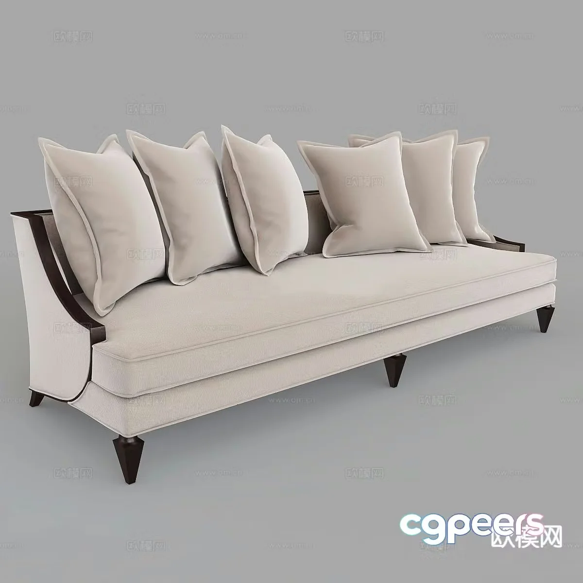 European style sofa double sofa 3d model