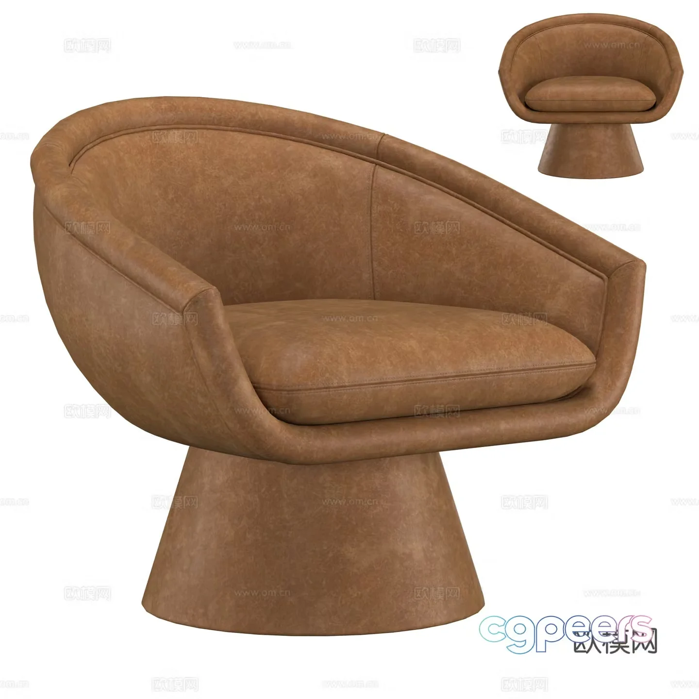 Modern Italian leather armchair 3d model