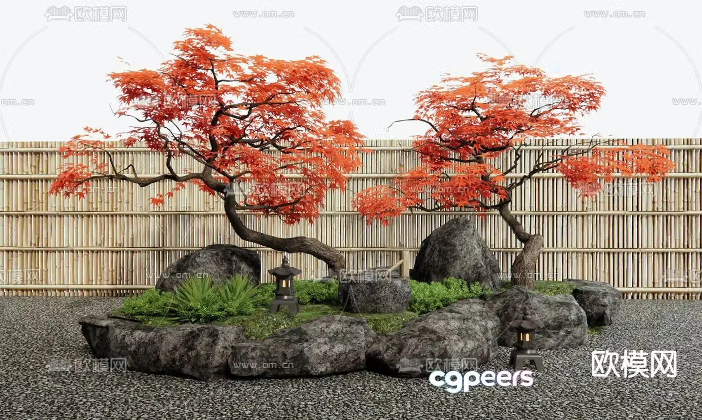 Courtyard sketches landscaping 3d model
