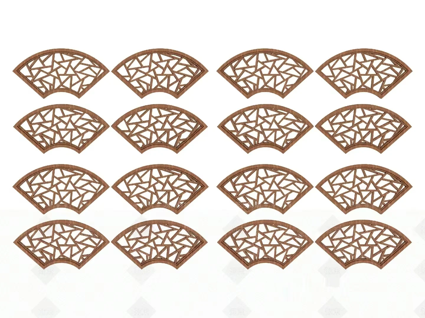 A Set Of Decorative Half-Circle Objects 3D Model – 12271 – VRAY Render