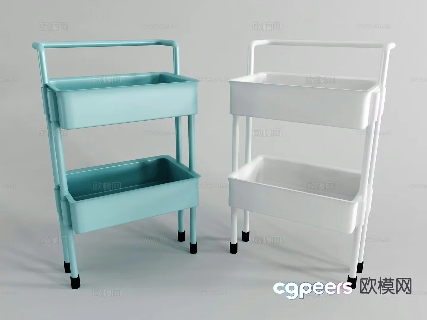 Modern simple storage rack snack rack 3d model