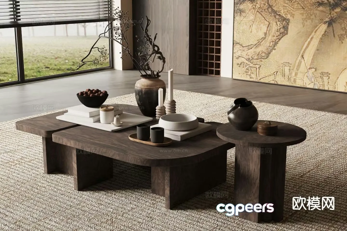 New Chinese style coffee table Song style coffee table 3D model