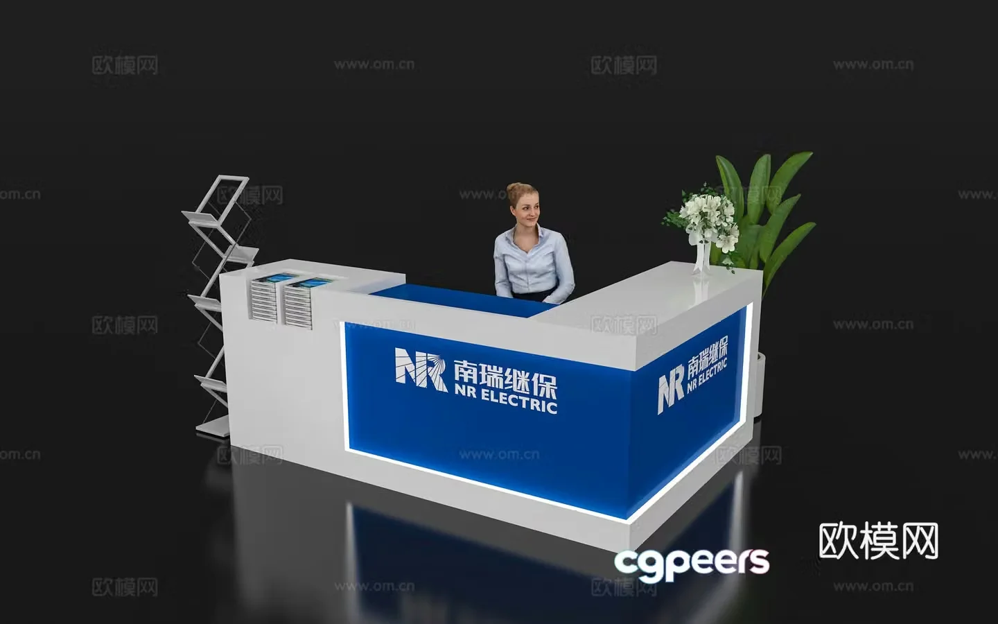 Modern reception desk Exhibition display booth reception desk Front desk Bar counter Table 3D model