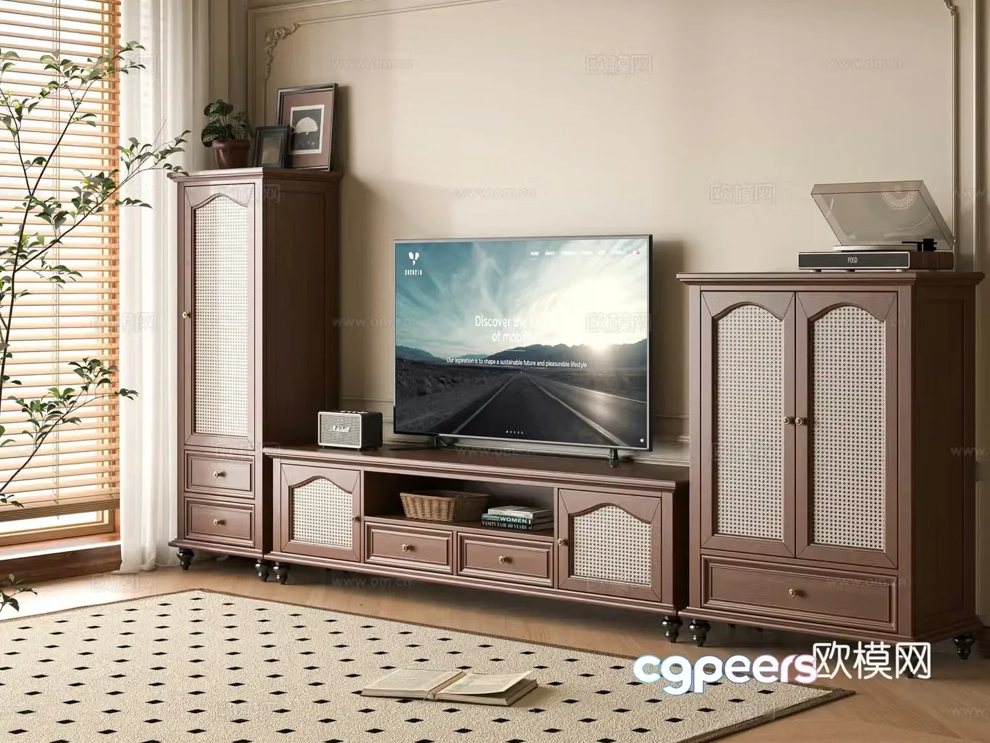 American TV cabinet 3D model