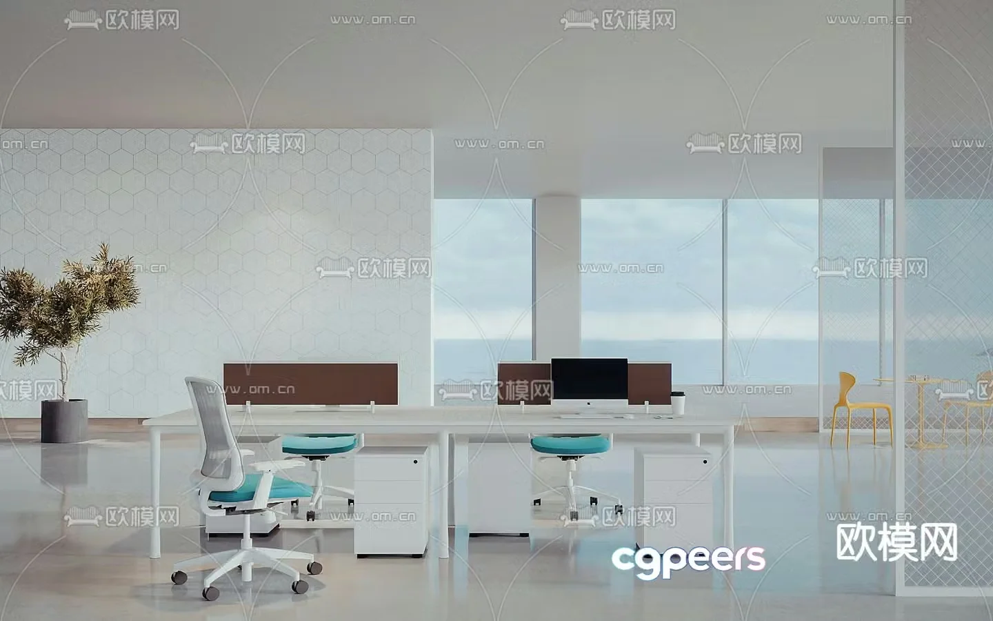 desk card space workstation 3d model