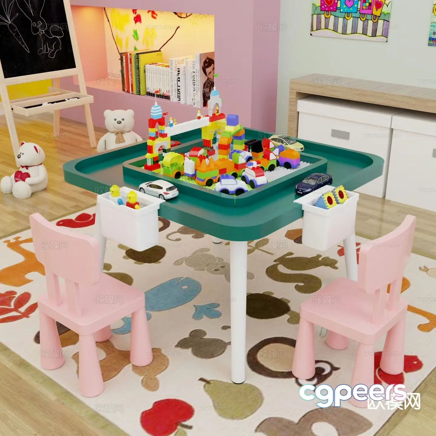 Children’s tables and chairs game tables and chairs 3d model