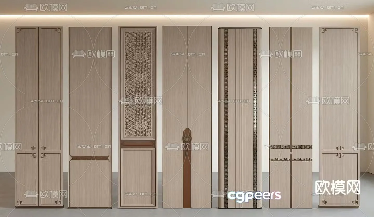 New Chinese style wall panel wall panel veneer panel 3d model