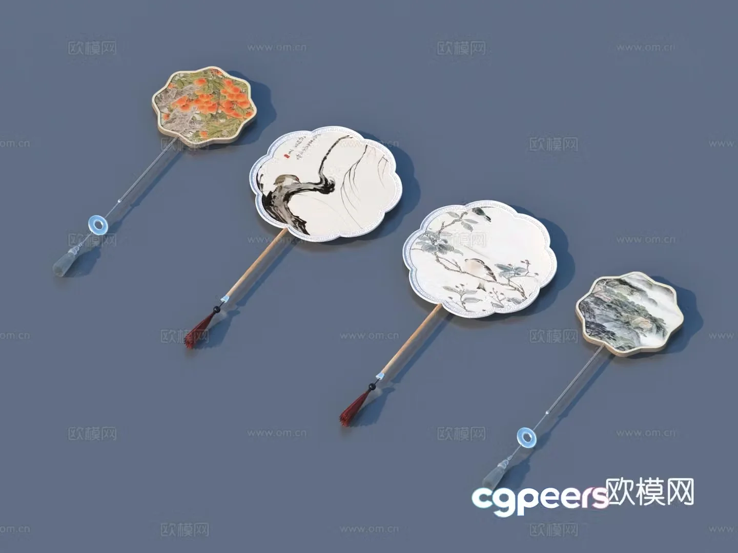 Fan Paper Fan Round Fan Chinese Fan 3D Model
