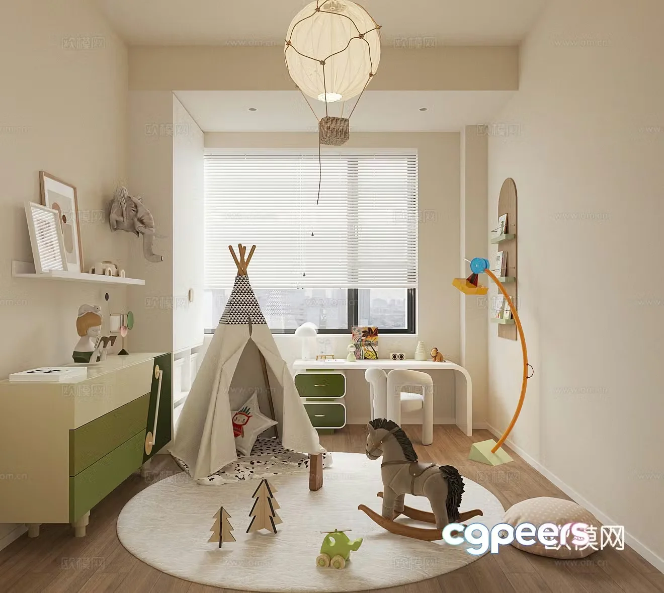 Modern children’s room Children’s entertainment room Toy room Toy doll combination 3D model