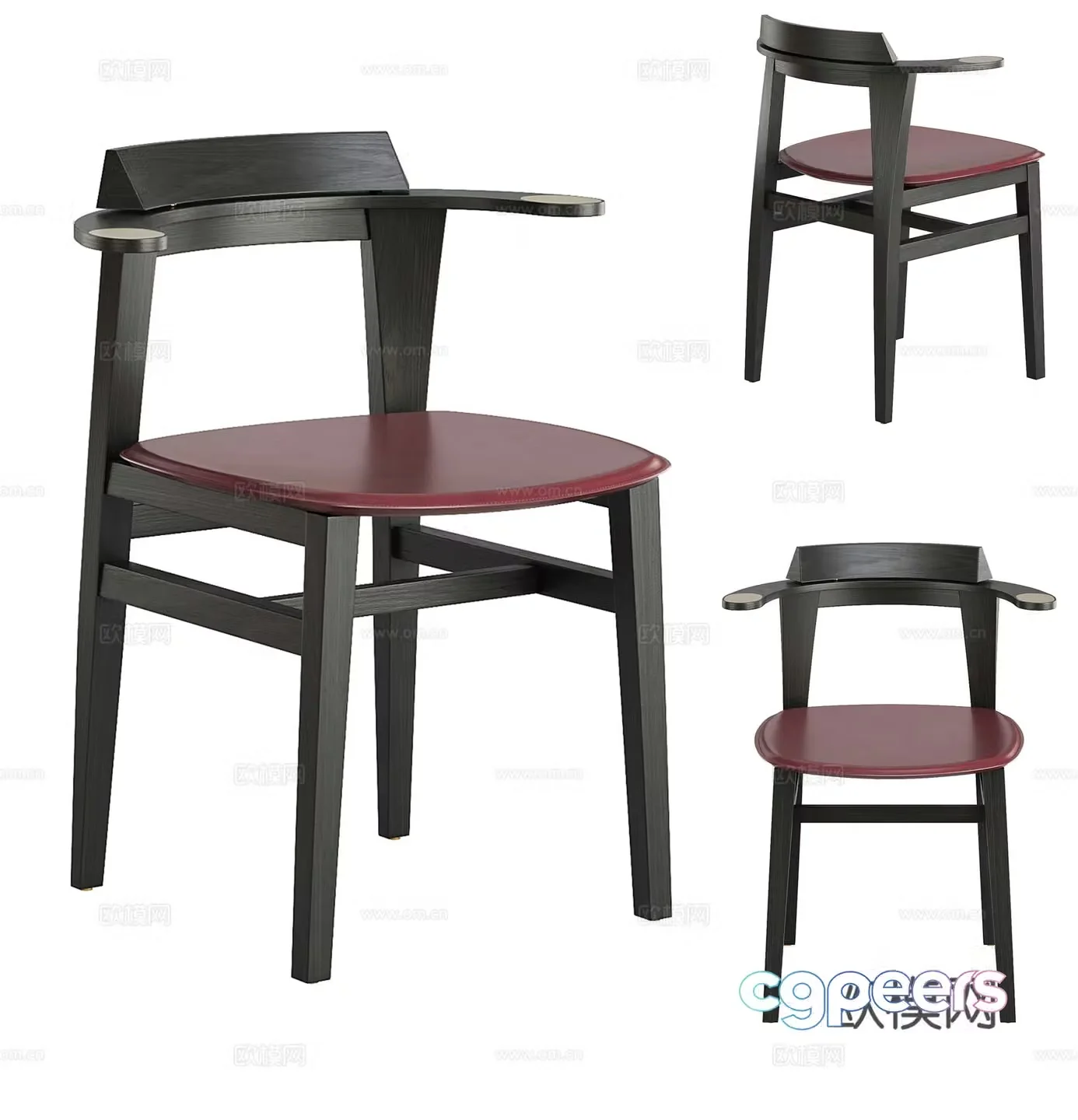 Modern single chair dining chair armchair 3d model