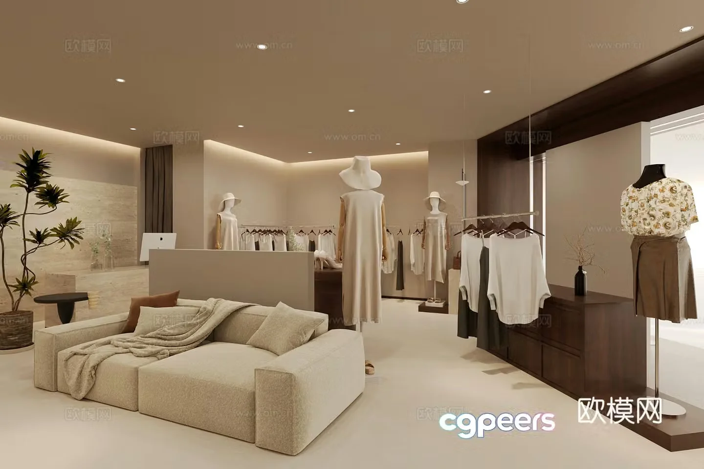 Middle-aged clothing store Women’s clothing store 3d model