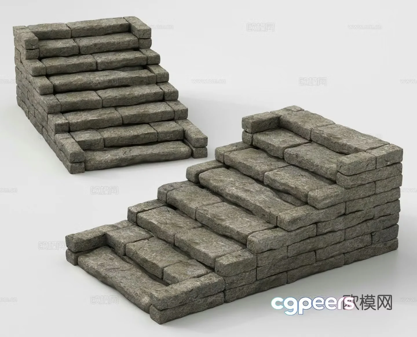 Steps Landscape Stone Steps Landscape Steps Stone Steps 3D Model