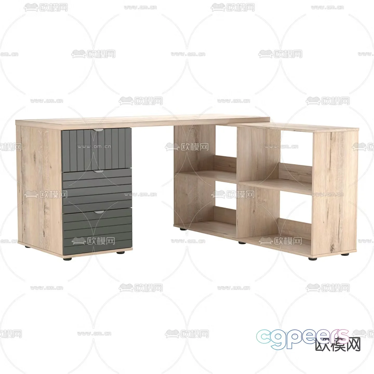 Wabi-sabi desk executive desk 3d model