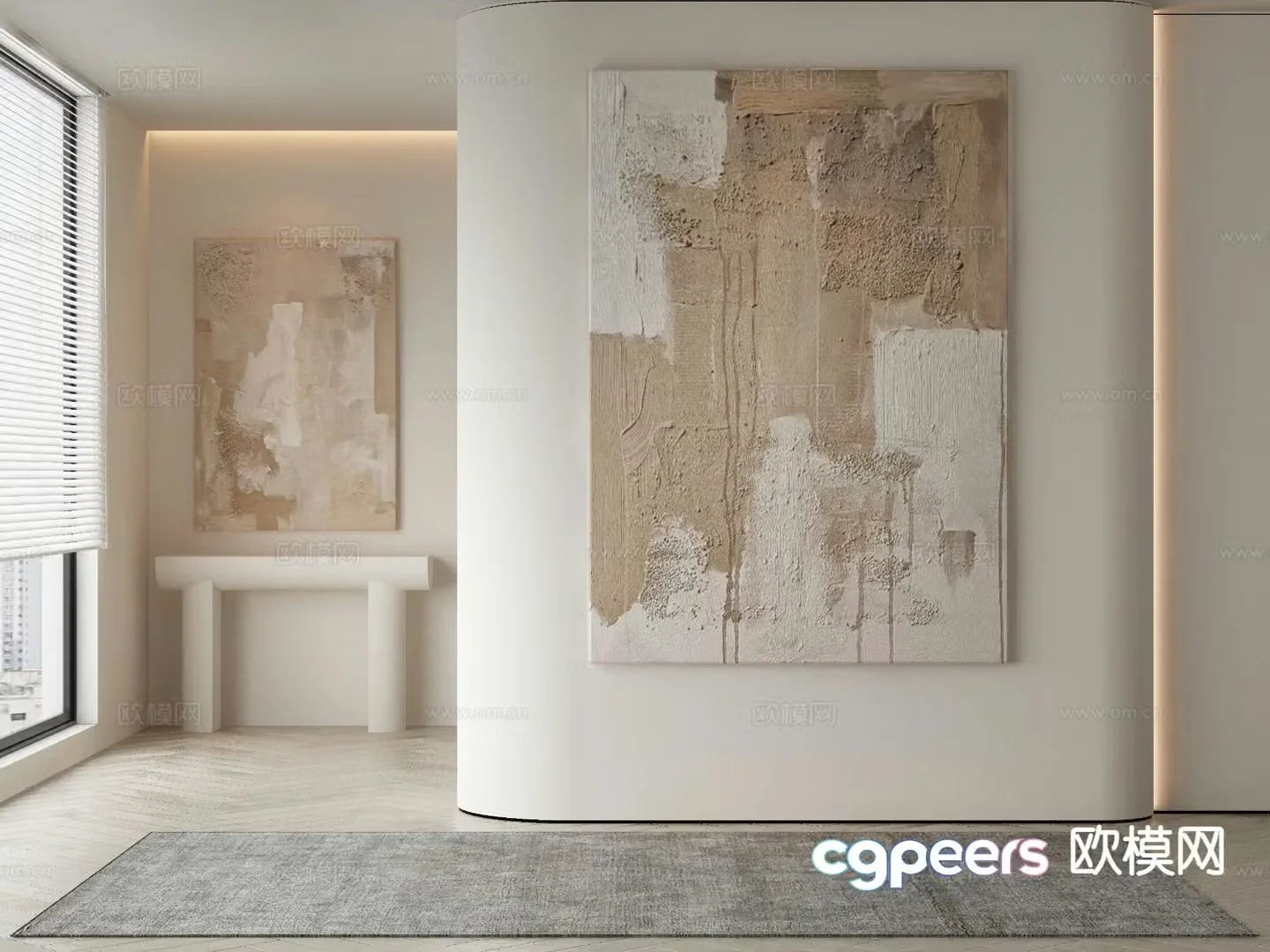 Modern texture painting decorative painting 3d model