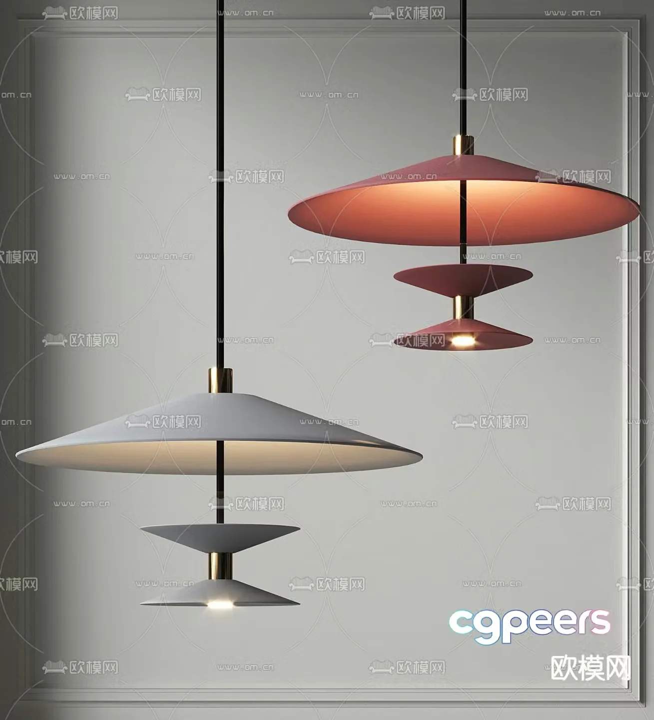 Modern flying saucer chandelier bedside small chandelier 3d model