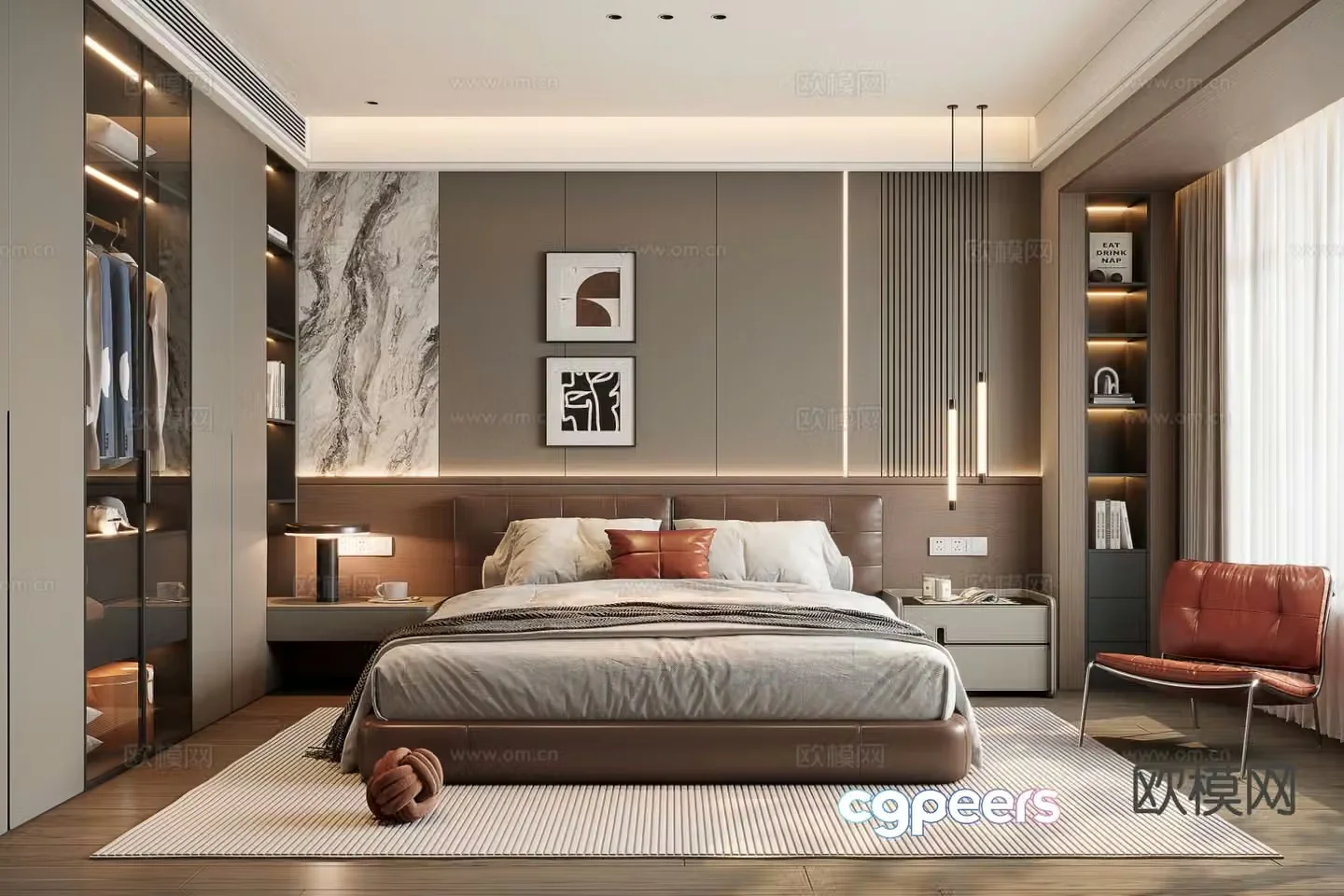 Italian style bedroom master bedroom 3d model