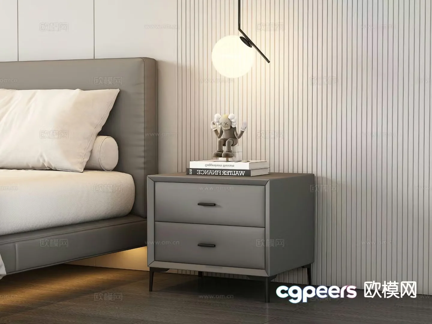 Modern bedside table 3d model