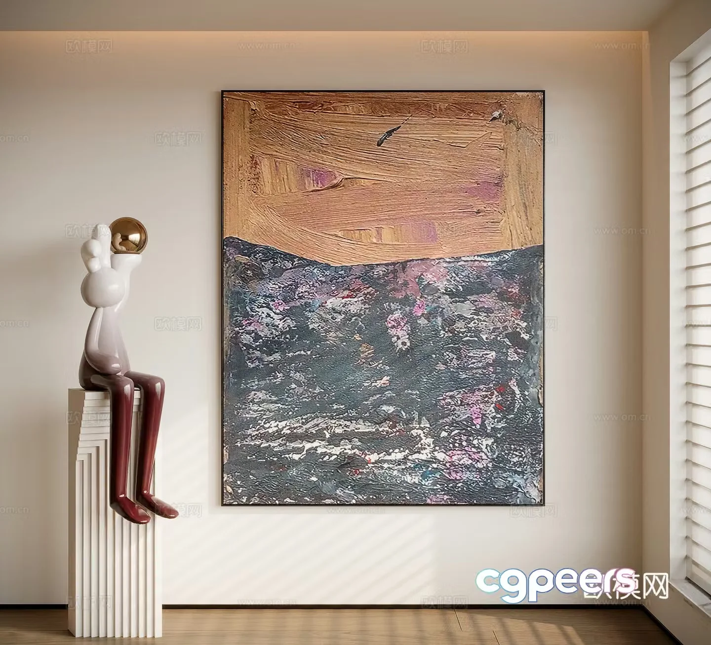 Modern minimalist decorative painting 3d model