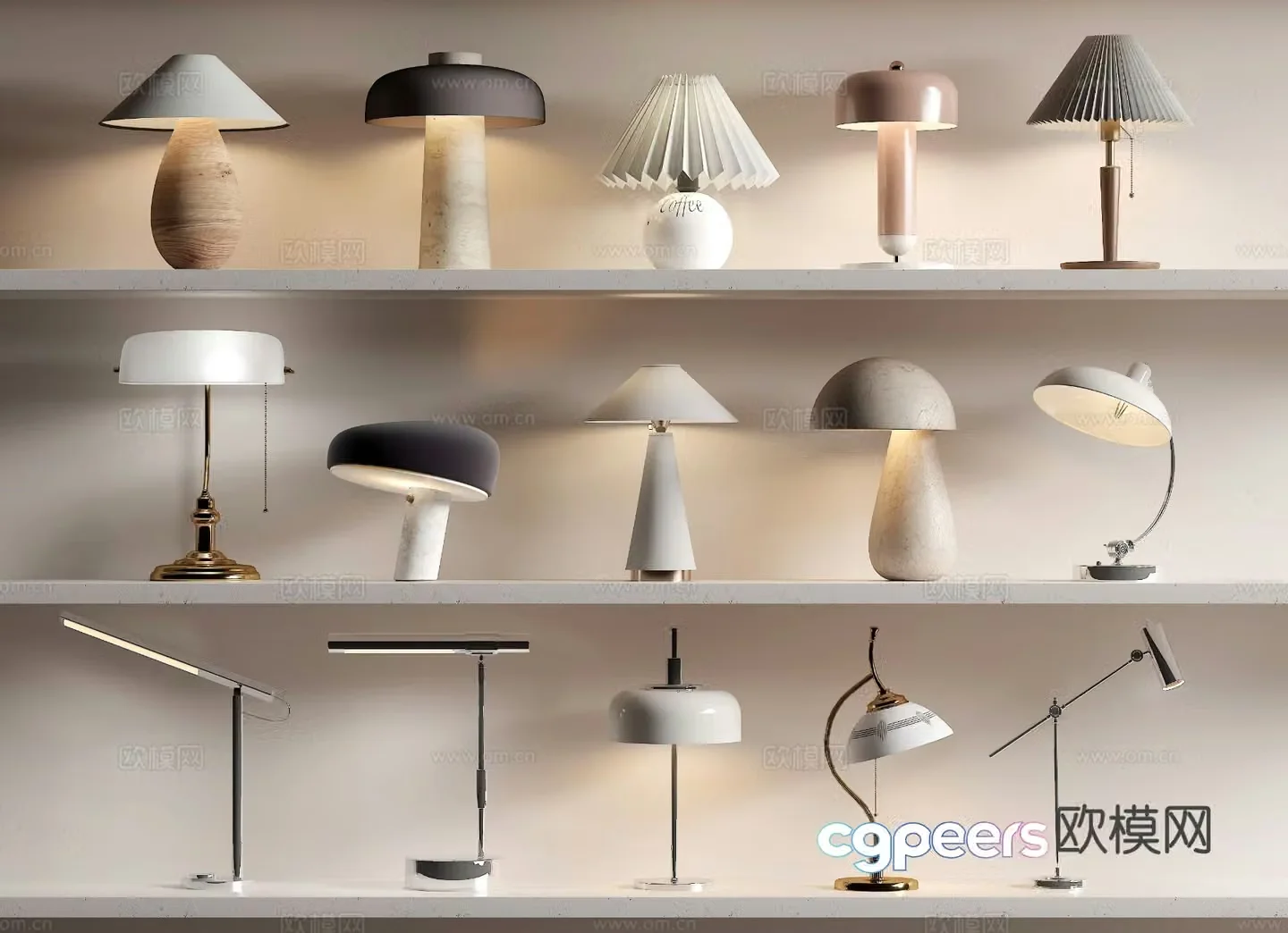 Modern desk lamp bedside lamp 3d model