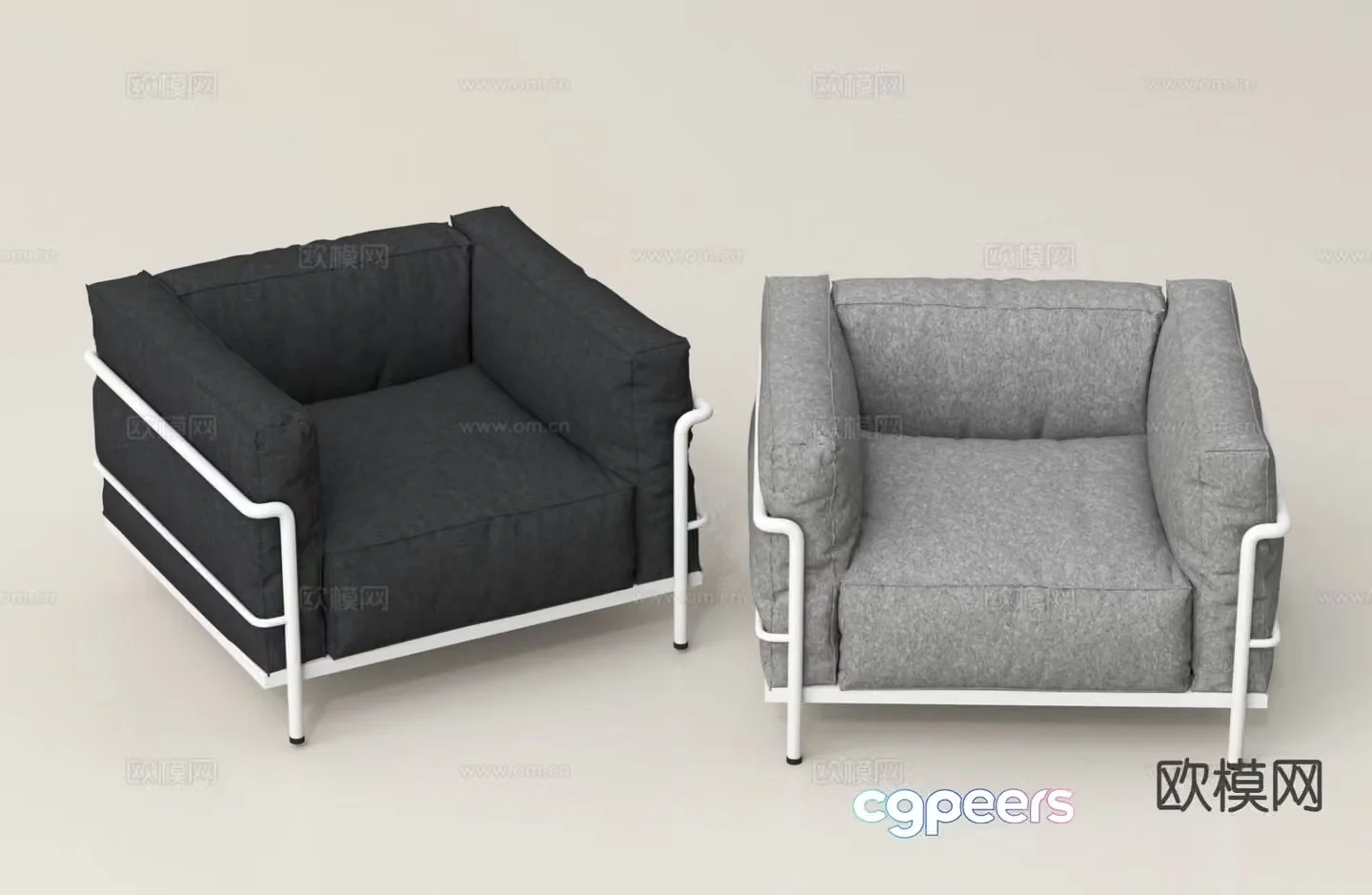 Single sofa armrest sofa 3d model
