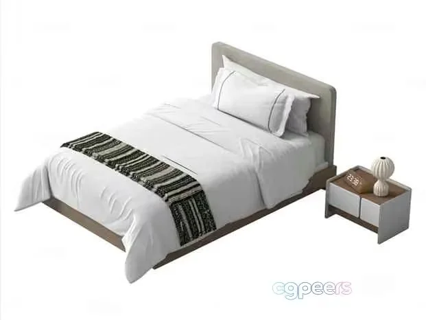 Cozy White Bedroom 3D Model – 1844 – VRAY Render