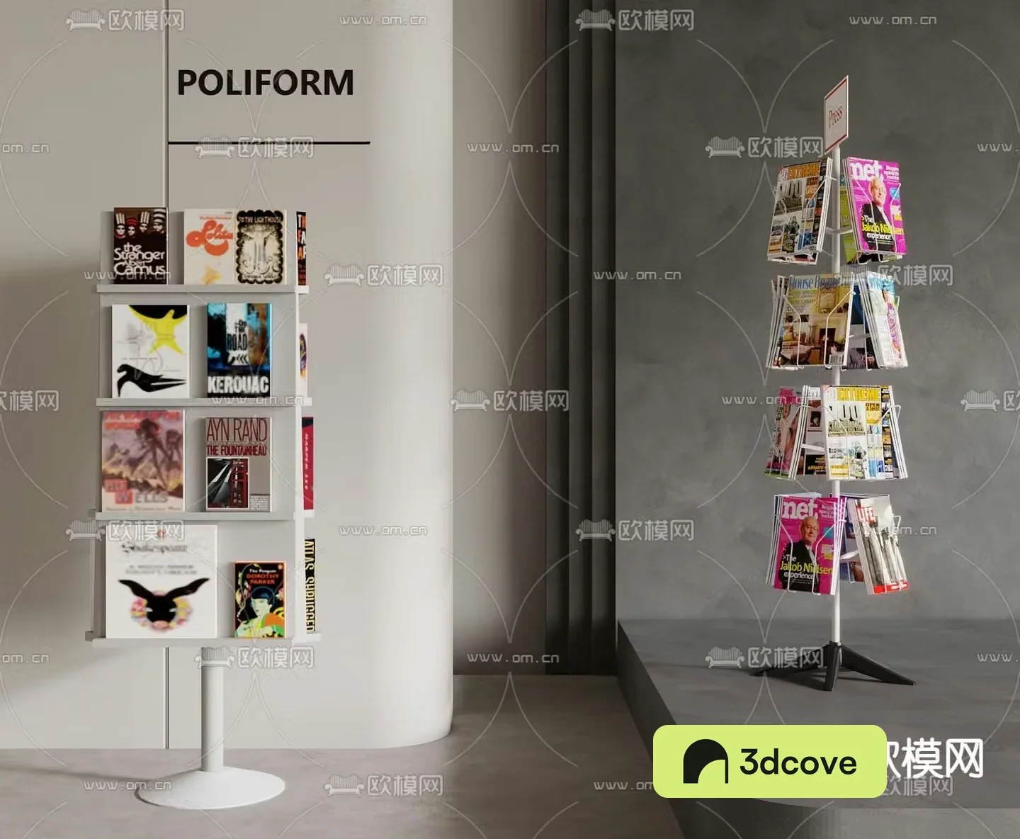 Modern bookshelf Magazine shelf