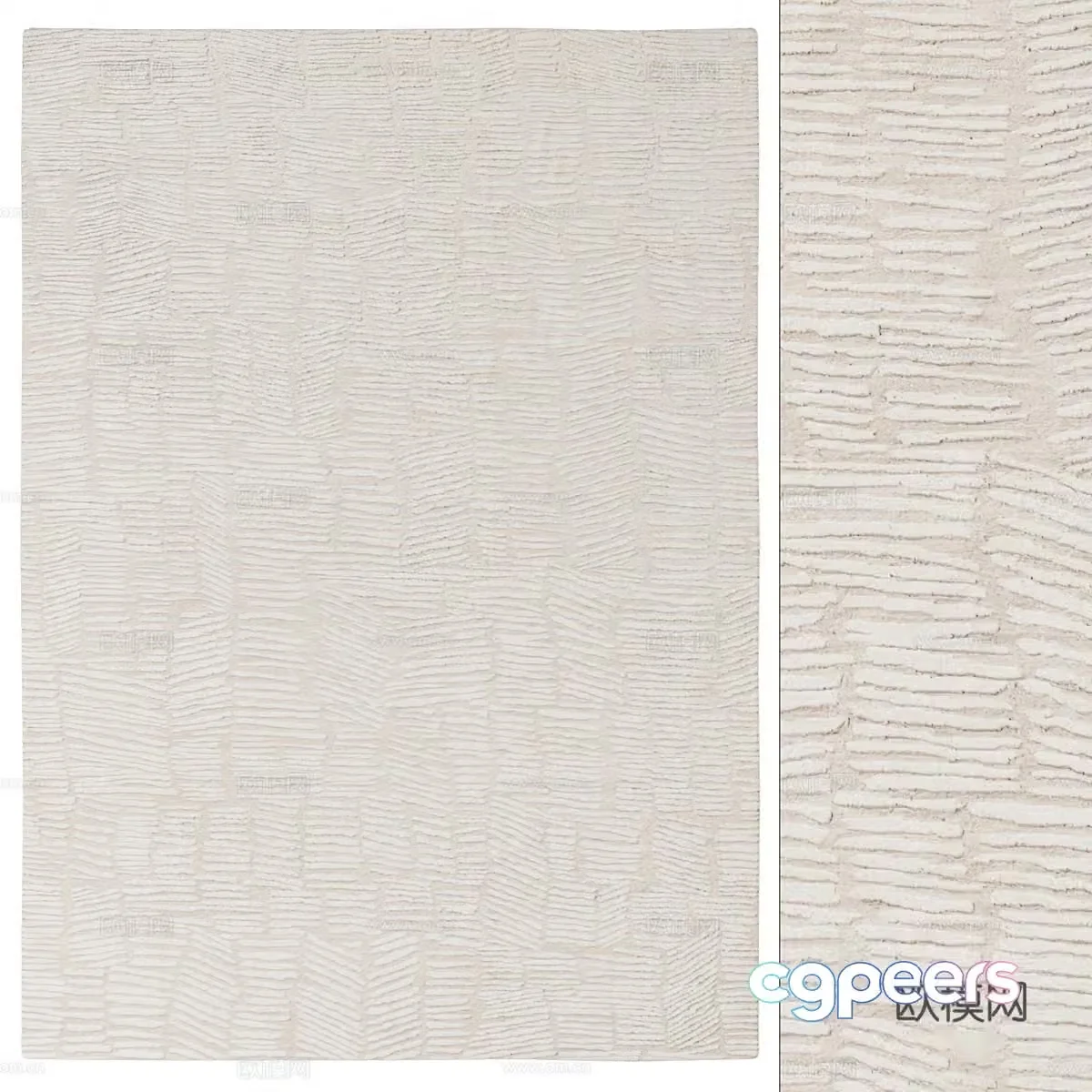 New Chinese beige wool carpet 3D model