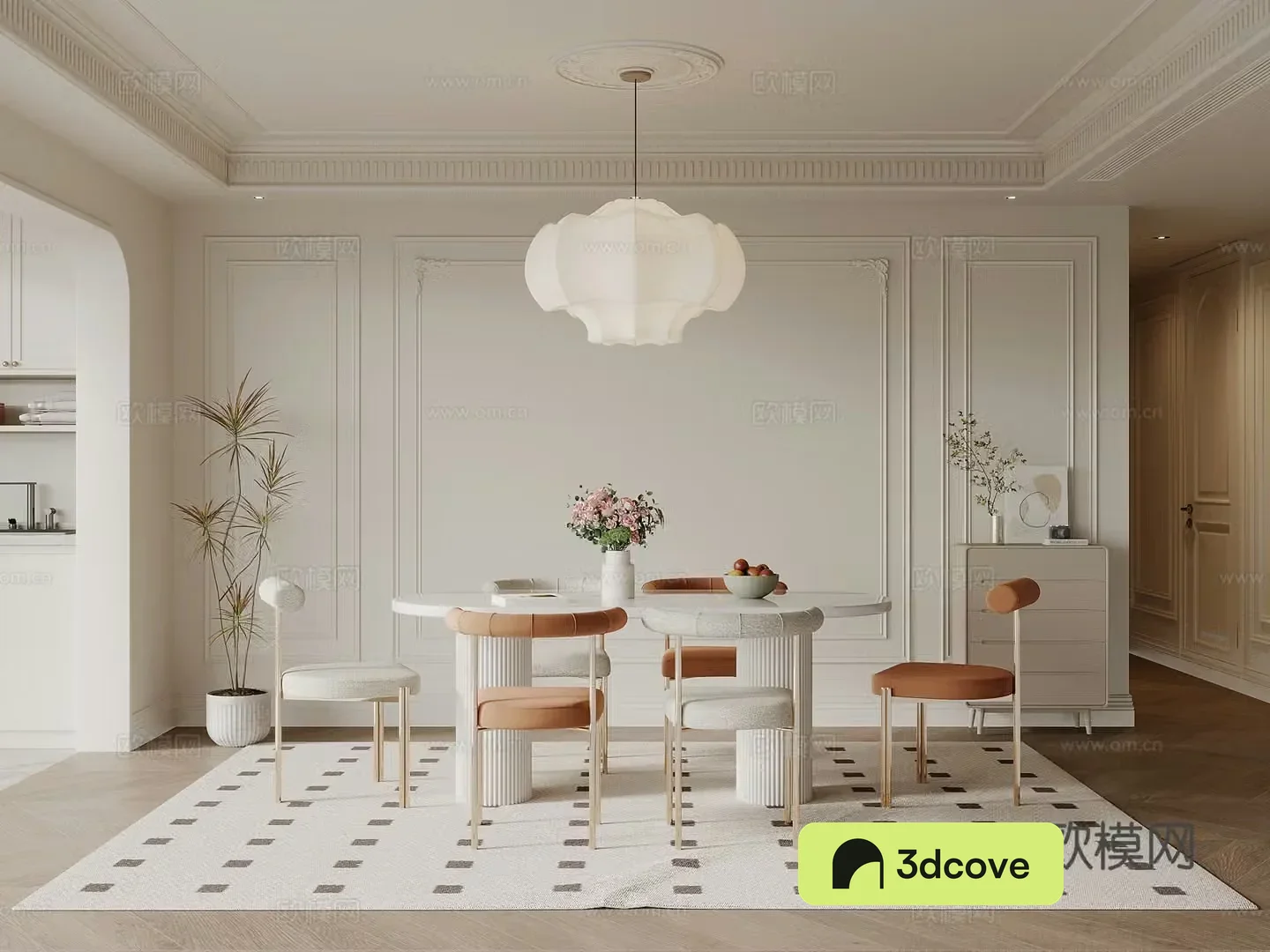 Restaurant French cream style restaurant Dining table and chair combination