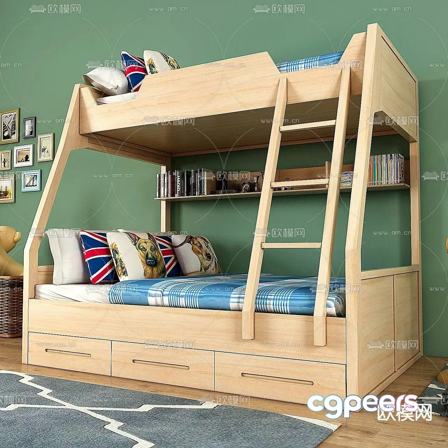 Modern children’s bed 3d model