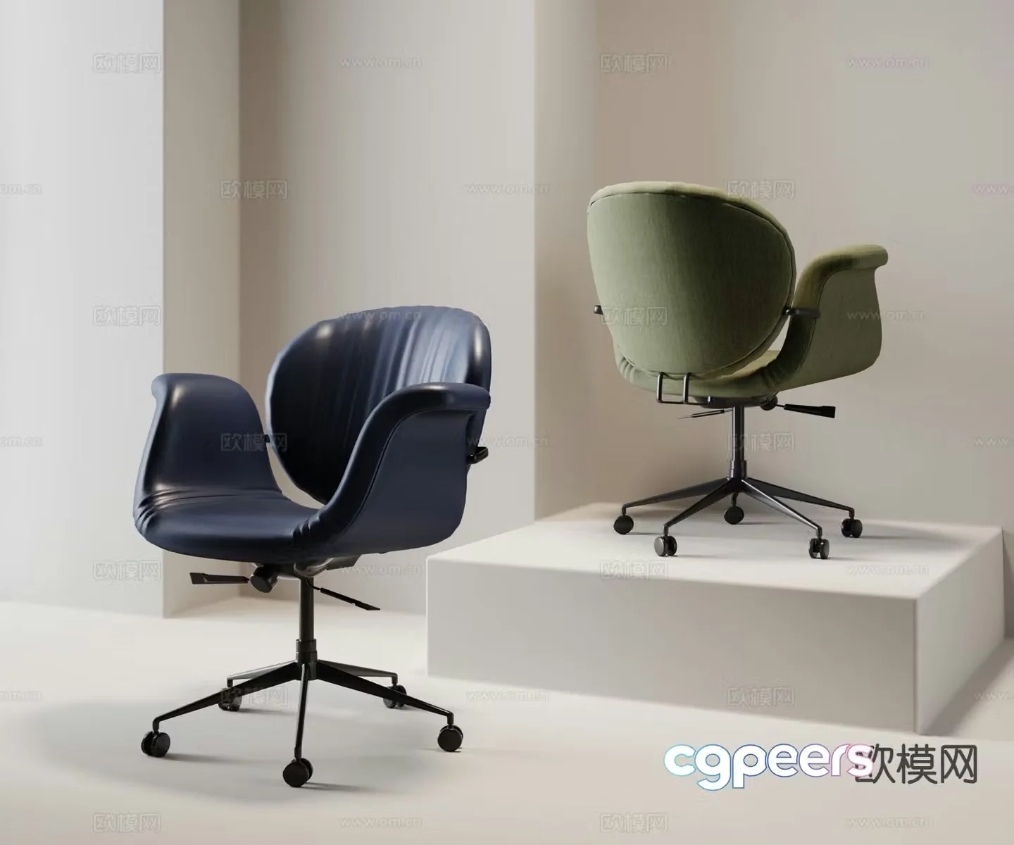 Modern office chair conference chair staff chair 3d model