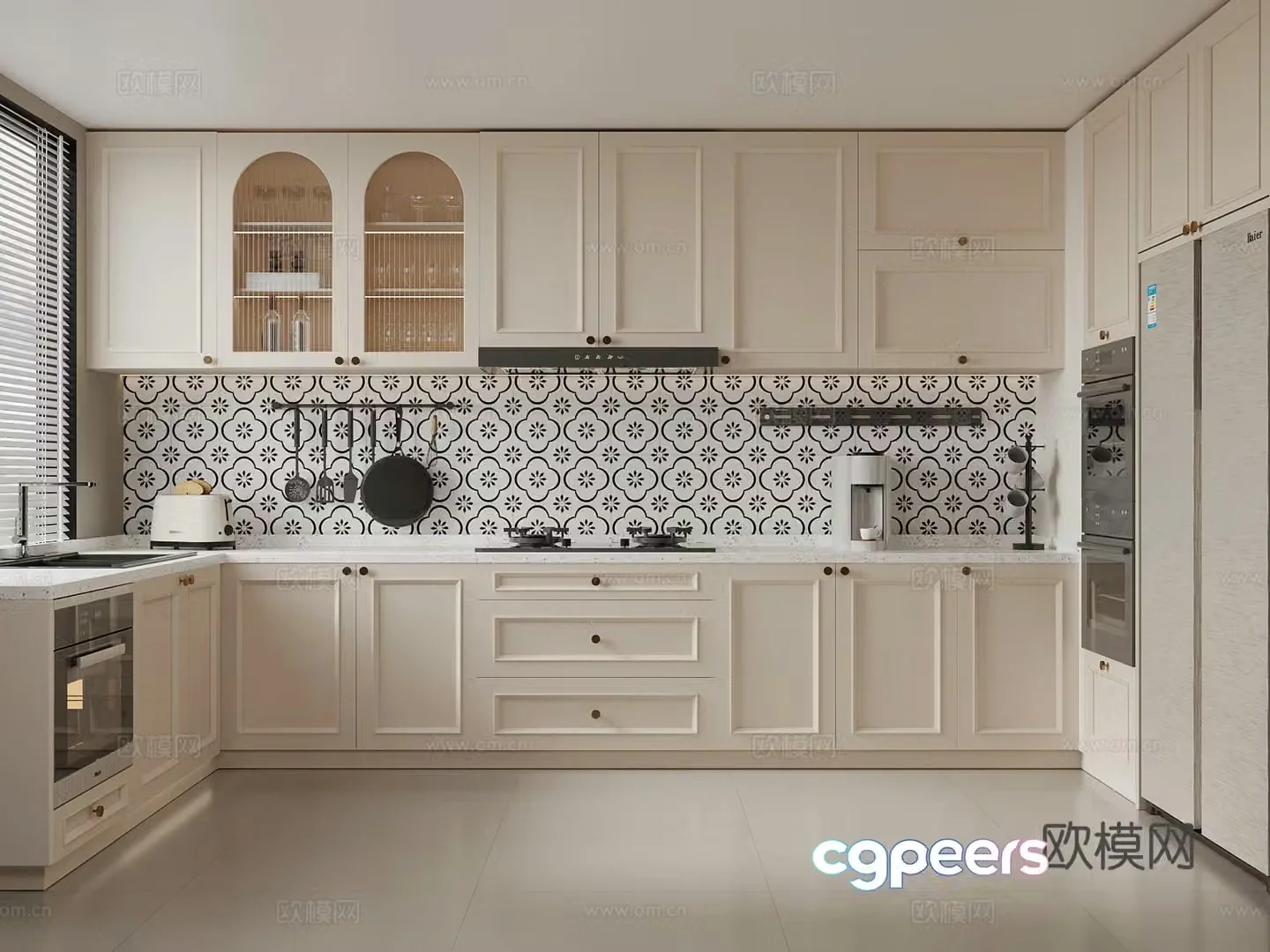 French kitchen appliances stove 3d model