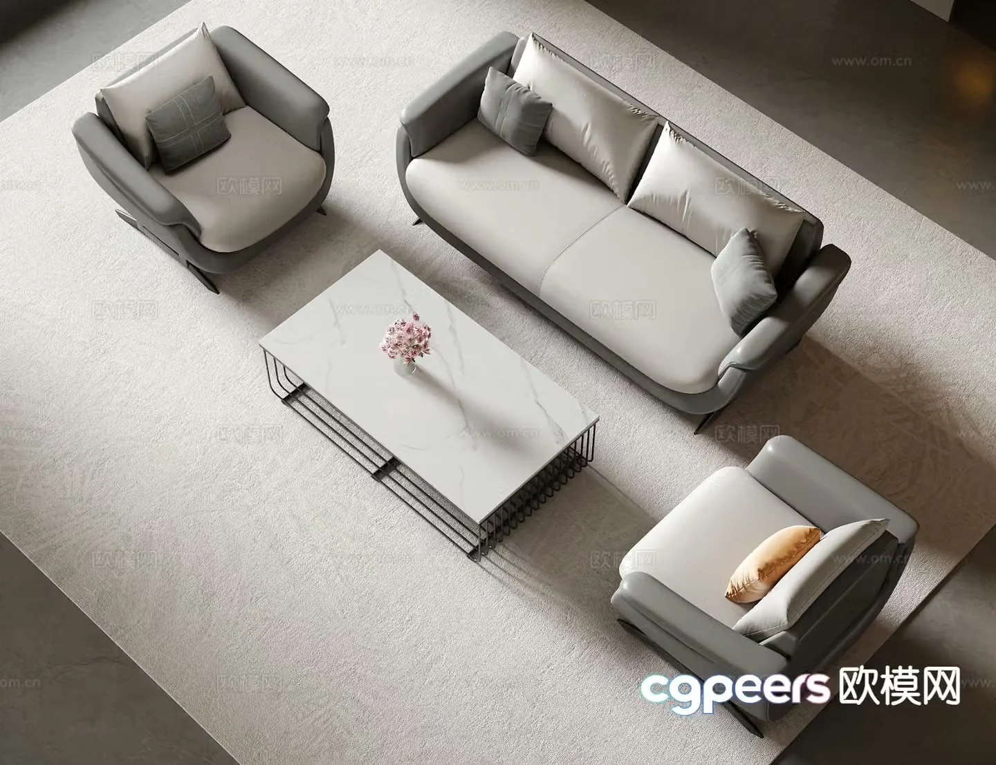 Modern sectional sofa 3d model