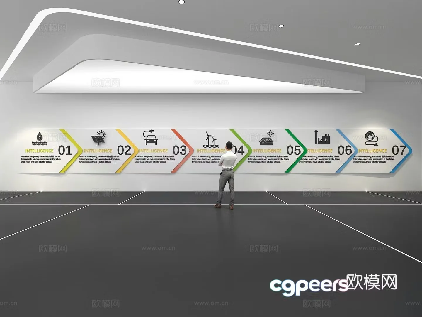 Cultural wall Corporate culture wall Classroom Theme wall Exhibition hall Campus culture Corridor 3D model
