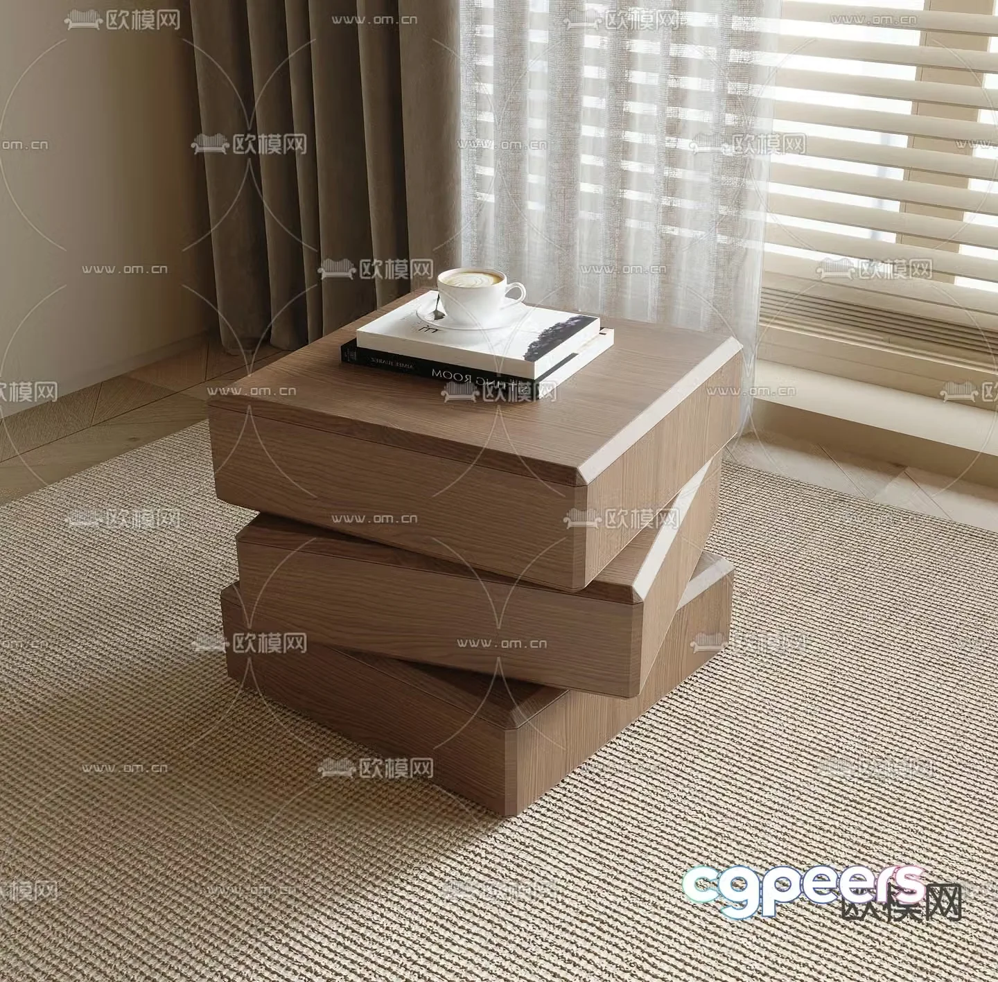 wabi-sabi bedside table 3d model