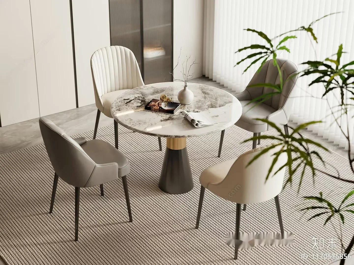 Modern Dining Table 3D Model – 8619 – CORONA Render