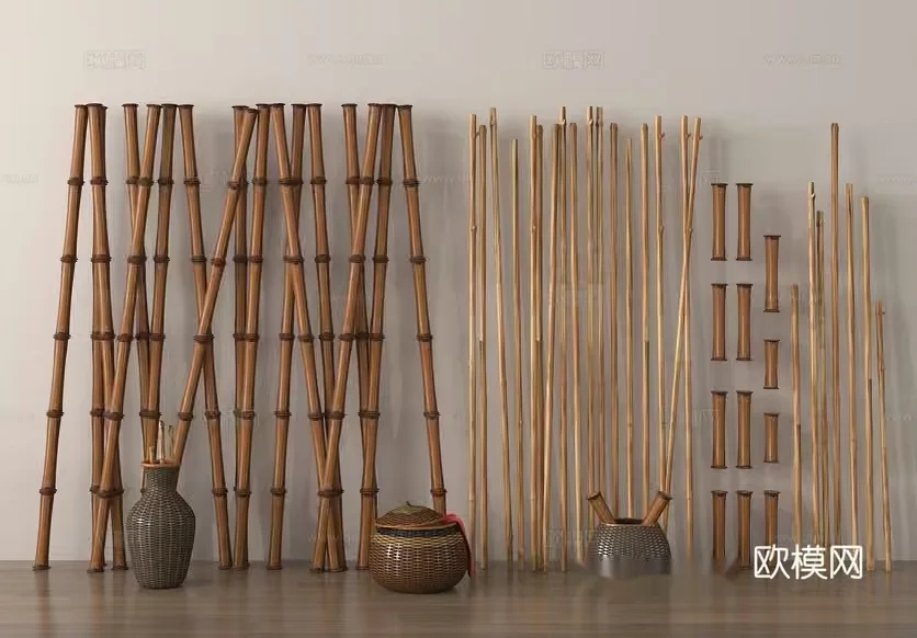 Bamboo Poles 3D Model – 20083 – VRAY Render