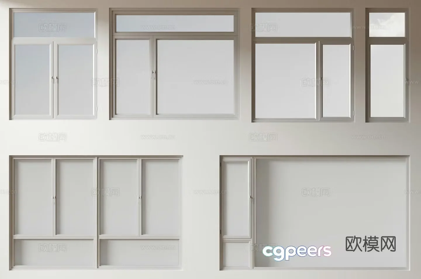 Modern windows floor-to-ceiling windows balcony windows sliding windows 3d model