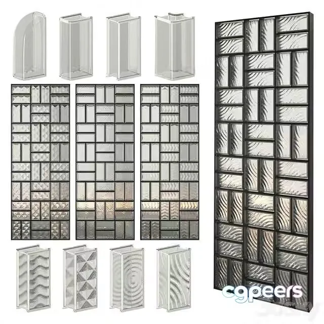 3ds Max Free – Glass Block Wall 05