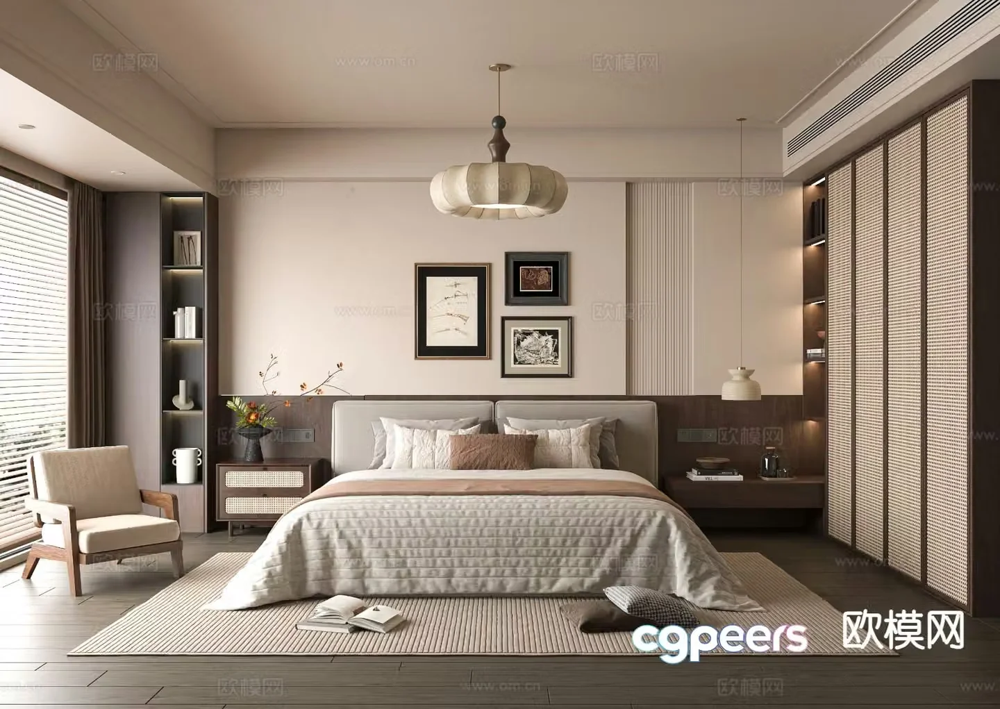 Medieval style bedroom master bedroom 3d model