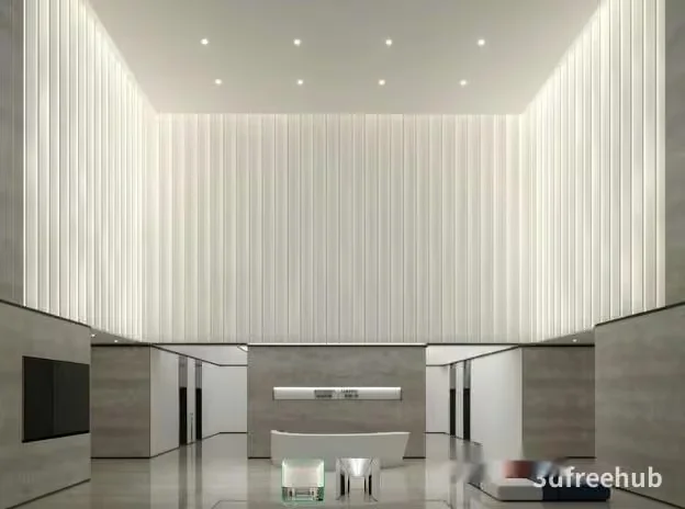 Modern Minimalist Lobby 3D Model – 22290 – VRAY Render