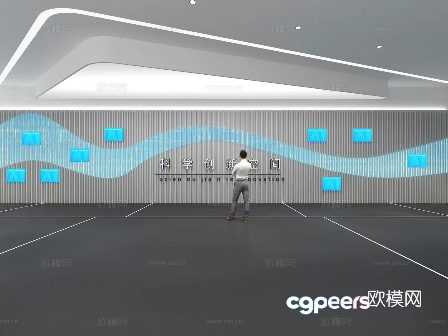 Cultural wall Corporate culture wall Display wall Theme wall Exhibition hall Campus culture Corridor 3D model