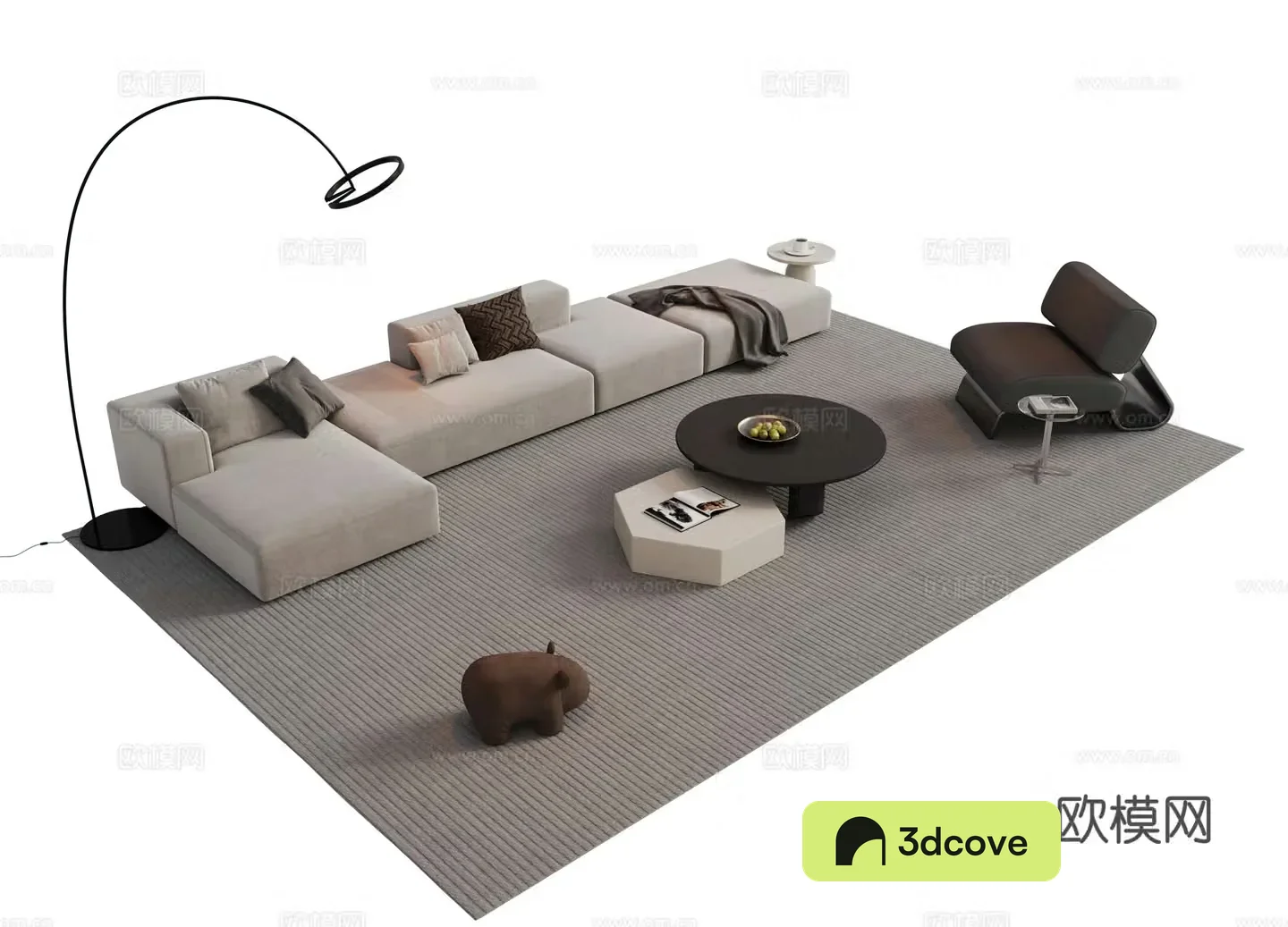 Italian sofa combination sofa coffee table combination sofa