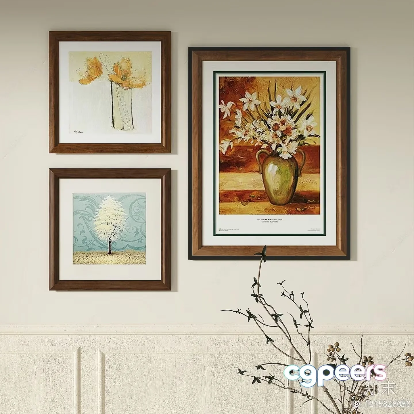 Cozy Wall Art Decor 3D Model – 10980 – VRAY Render