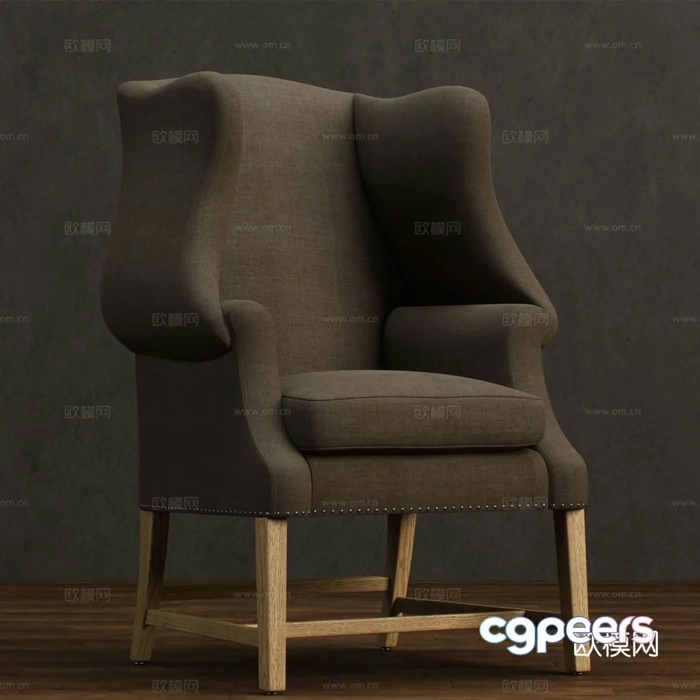 American single sofa 3d model