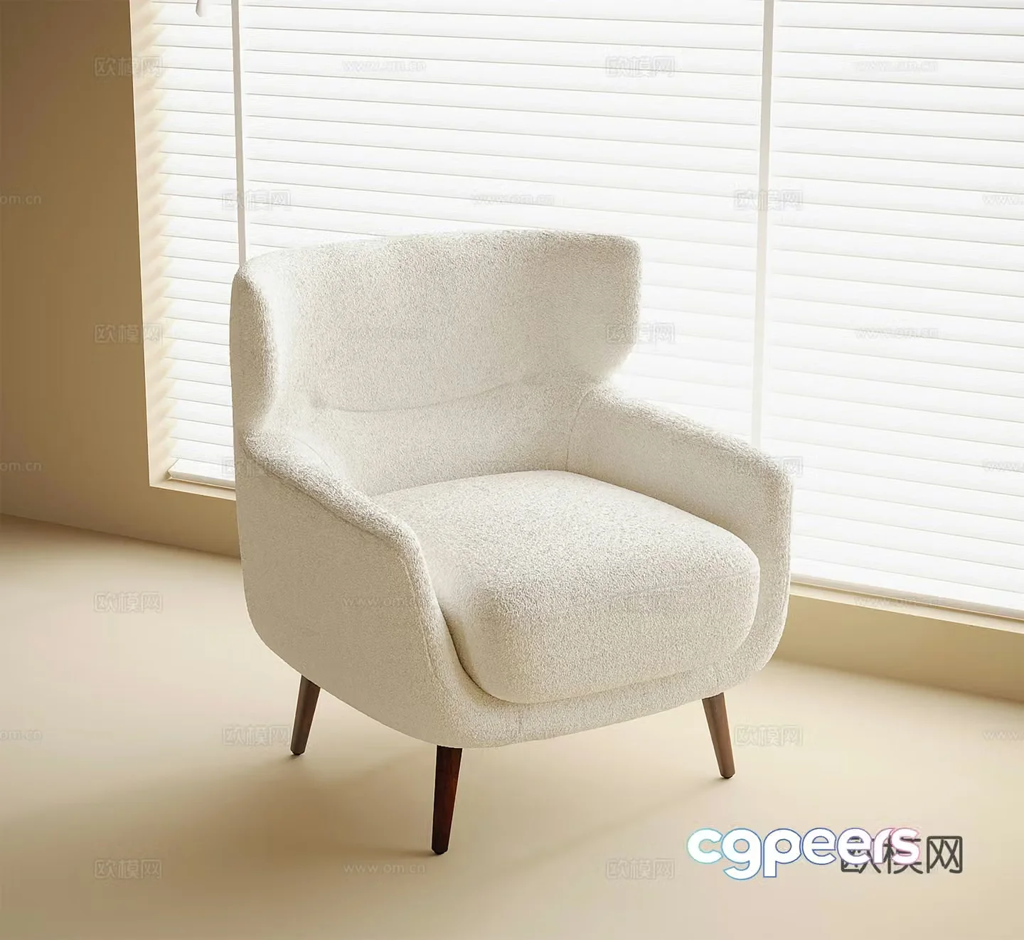 French single sofa 3d model