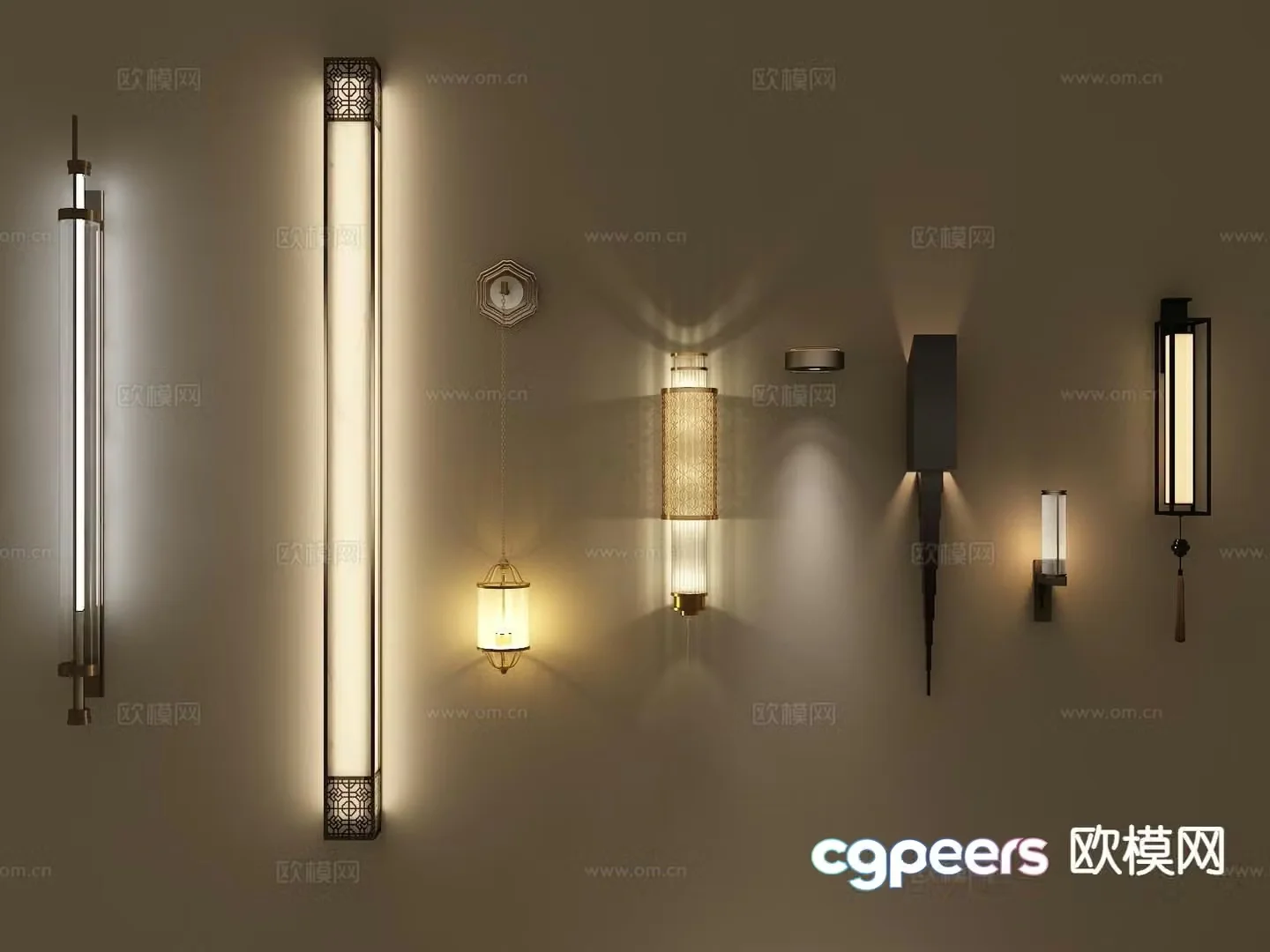 New Chinese style wall lamp 3d model