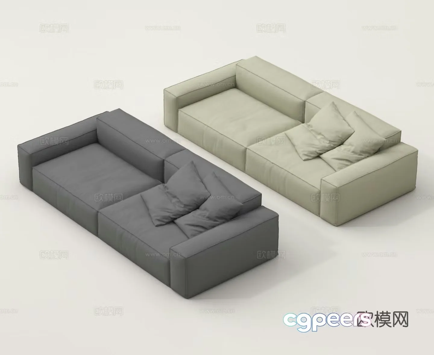 Double sofa sofa pillow 3d model